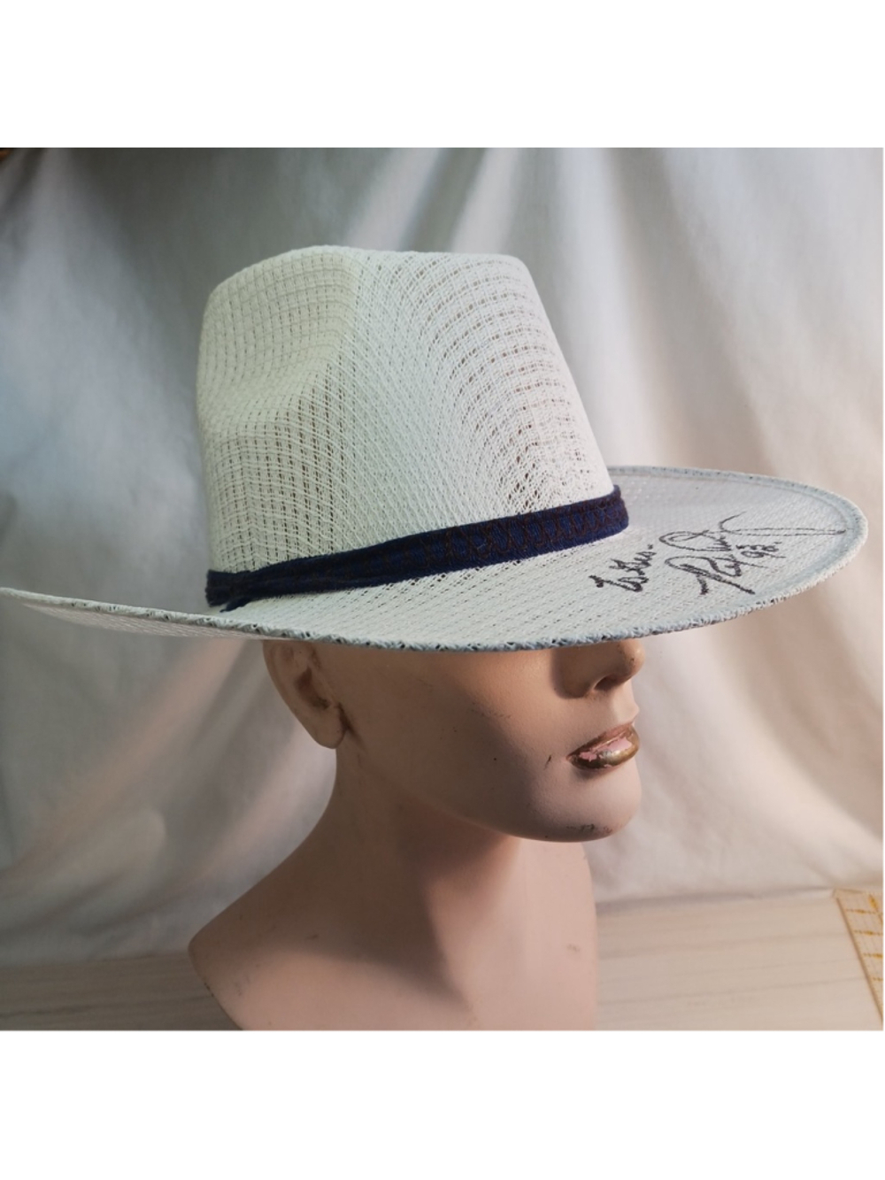 San Francisco Sombreros Cowboy Hat White Mesh Autographed Size 7 3/8